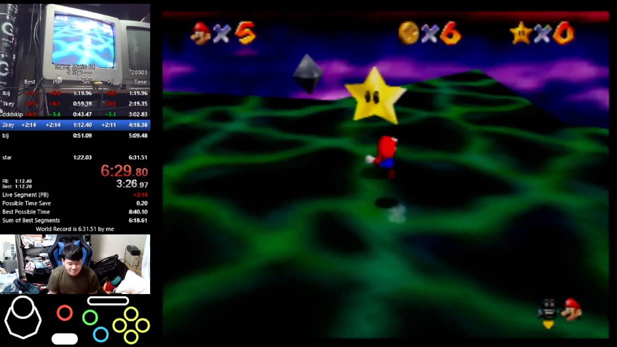 Kanno breaks the Super Mario 64 6:30 Barrier